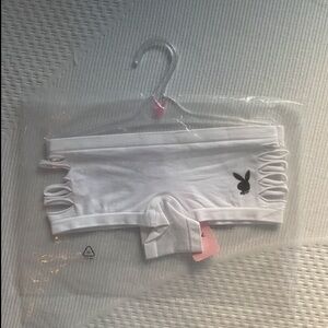 PLAYBOY White Panties with Black Logo